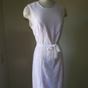 NWT White Lace With Pale Pink Lining Spring Dress